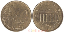 Германия. 10 евроцентов 2004 год. Бранденбургские ворота. (F)
