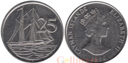 Каймановы острова. 25 центов 1996 год. Парусник.