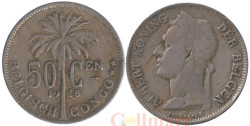 Бельгийское Конго. 50 сантимов 1928 год. Альберт I. (ALBERT KONING DER BELGEN)