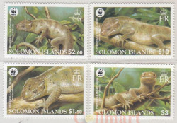 Набор марок. Соломоновы Острова. Рептилии. 4 марки