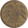  Веймарская республика. 5 рейхспфеннигов 1936 год. (J) 