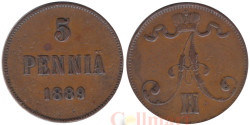 Финляндия. 5 пенни 1889 год.