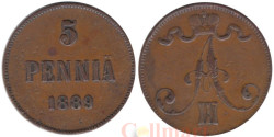 Финляндия. 5 пенни 1889 год.