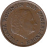  Нидерланды. 1 цент 1963 год. Королева Юлиана. 
