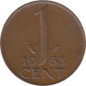  Нидерланды. 1 цент 1963 год. 