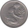  Германия (ФРГ). 50 пфеннигов 1949 год. Женщина, сажающая росток дуба. (J) 
