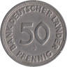  Германия (ФРГ). 50 пфеннигов 1949 год. Женщина, сажающая росток дуба. (J) 