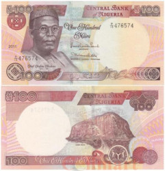 Бона. Нигерия 100 найр 2011 год. Обафеми Авалово. (Пресс)