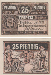 Бона. Германия. Триптис 25 пфеннигов 1921 год. Нотгельд. (XF)