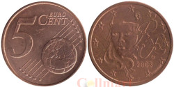 Франция. 5 евроцентов 2003 год.