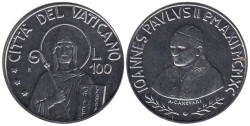 Ватикан. 100 лир 1990 год. Епископ.