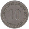  Германская империя. 10 пфеннигов 1891 год. (E) 