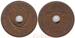 Британская Восточная Африка. 10 центов 1936 год.