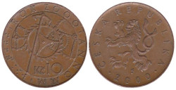 Чехия. 10 крон 2000 год. Смена тысячелетия - 2000 год.