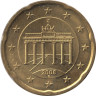  Германия. 20 евроцентов 2008 год. Бранденбургские ворота. (F) 