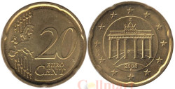 Германия. 20 евроцентов 2008 год. Бранденбургские ворота. (F)