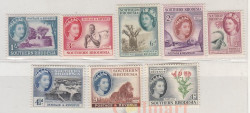 Набор марок. Южная Родезия. Фотографии королевы Елизаветы II 1953-1954 годов. 8 марок.