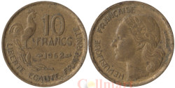 Франция. 10 франков 1952 год. Тип Жиро. Галльский петух. (без отметки монетного двора)