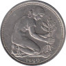  ФРГ. 50 пфеннигов 1990 год. (J) 