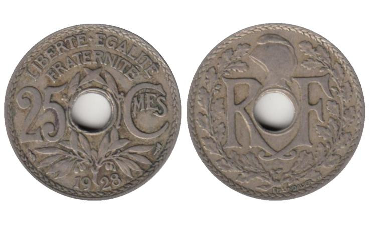  Франция. 25 сантимов 1928 год. 