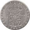  Швеция. 1 крона 1965 год. Король Густав VI Адольф. 