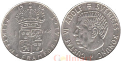 Швеция. 1 крона 1965 год. Король Густав VI Адольф.