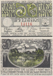 Бона. Германия. Шлезвиг 50 пфеннигов 1918 год. Нотгельд. (XF)