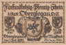  Бона. Германия (Польша). Оберглогау (Глогувек) 75 пфеннигов 1921 год. Нотгельд. (XF) 