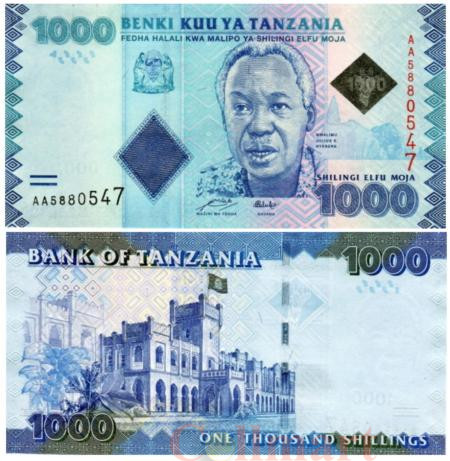 Бона. Танзания 1000 шиллингов 2010 год. Джулиус Камбараге Ньерере. (Пресс) 