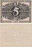  Бона. Германия. Цёрбиг 5 пфеннигов 1921 год (вариант 1). Нотгельд. (XF) 