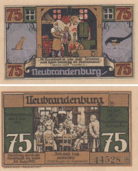 Бона. Германия. Нойбранденбург 75 пфеннигов 1921 год (вариант 2). Нотгельд. (XF)