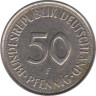  ФРГ. 50 пфеннигов 1990 год. (F) 