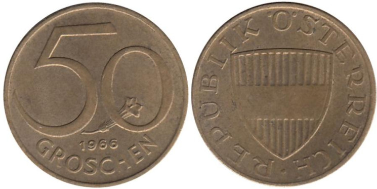  Австрия. 50 грошей 1966 год. 