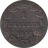  Франкфурт-на-Майне. 1 крейцер 1855 год. Герб. 