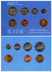 Нидерланды. Годовой набор монет 1989 год. (6 штук + жетон)