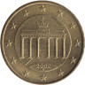  Германия. 10 евроцентов 2002 год. Бранденбургские ворота. (F) 