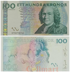 Бона. Швеция 100 крон 2010 год. Карл Линней. (XF)