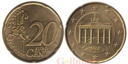 Германия. 20 евроцентов 2005 год. Бранденбургские ворота. (J)