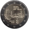  Мальта. 2 евро 2020 год. Храмовый комплекс Скорба - Доисторические места Мальты. 