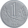  Богемия и Моравия. 1 крона 1944 год. Ветви липы. 