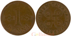 Финляндия. 1 пенни 1963 год.