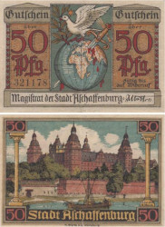 Бона. Германия. Ашаффенбург 50 пфеннигов 1920 год. Нотгельд. (VF)