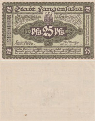 Бона. Германия. Бад-Лангензальца 25 пфеннигов 1920 год. Нотгельд. (XF)