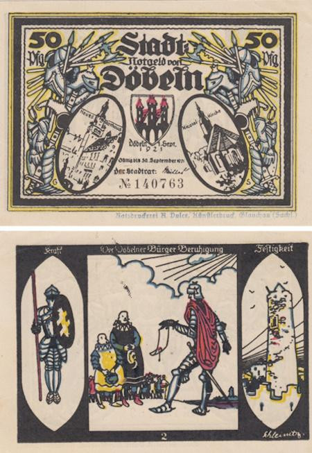  Бона. Германия. Дёбельн 50 пфеннигов 1921 год. Нотгельд. (XF) 