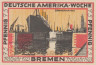  Бона. Германия. Бремен 75 пфеннигов 1923 год. Неделя Немецкой Америки в Бремене - Бремерхафен (серия A). Нотгельд. (XF) 