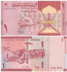 Бона. Оман 1 риал 2020 год. Замок Хасаб. (Пресс)