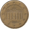  Германия. 20 евроцентов 2002 год. Бранденбургские ворота. (A) 
