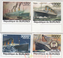 Набор марок. Бурунди. 100-летие со дня гибели “Титаника”. (4 штуки)