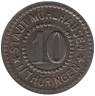  Германия. Мюльхаузен. 10 пфеннигов 1917 год. Герб. (нотгельд, круглая форма) 