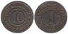  Германия. Мюльхаузен. 10 пфеннигов 1917 год. Нотгельд, круглая форма. 